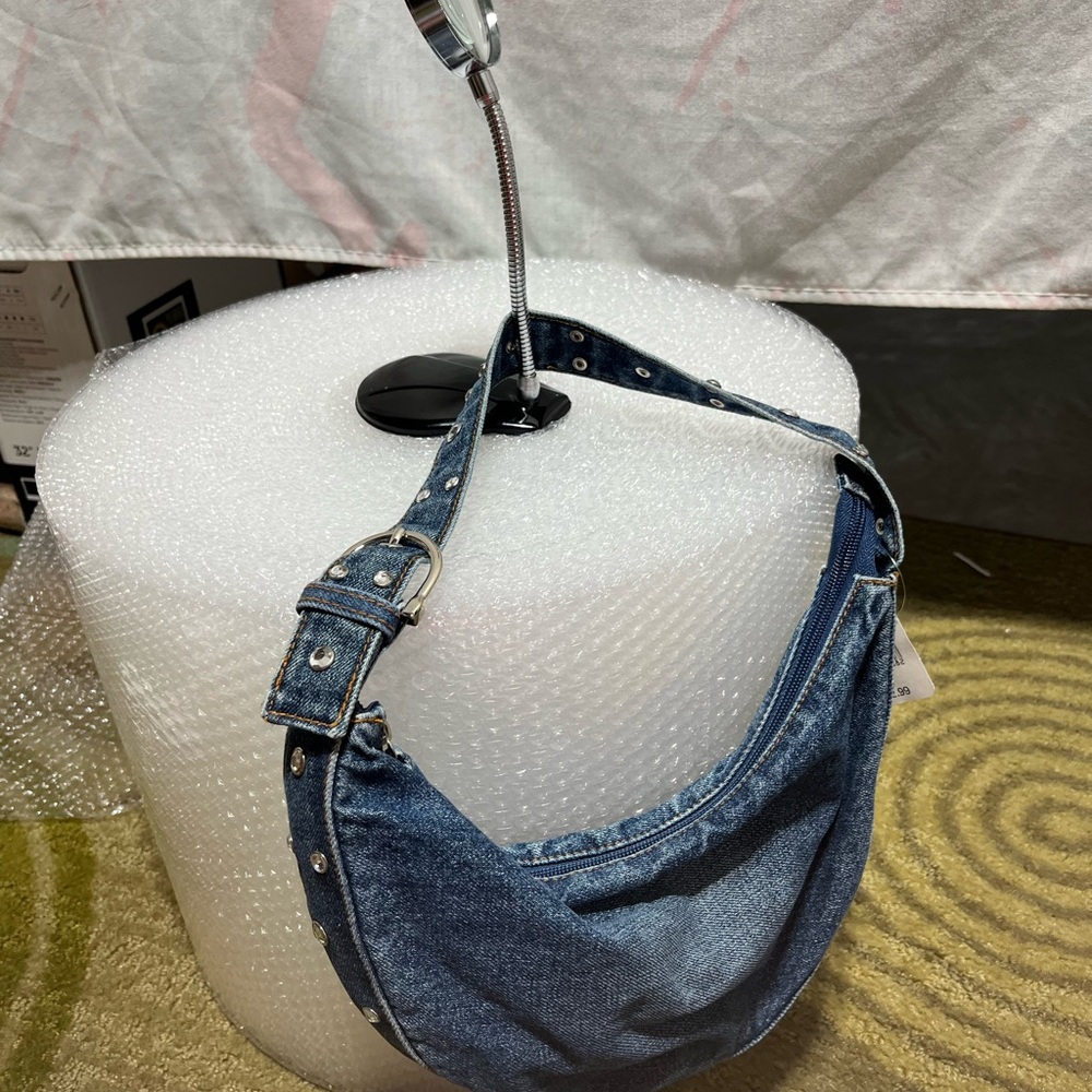 Denim Blue Studded Belt Bag - Picture 6 of 9